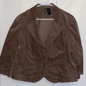Bisou Bisou corduroy 3/4 sleeve jacket